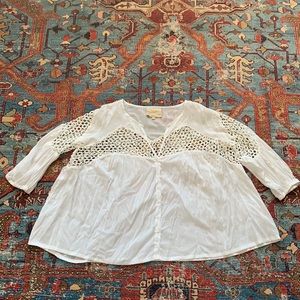 Anthropologie embroidered peasant top blouse boho Small 4 6 Top shirt blouse EUC